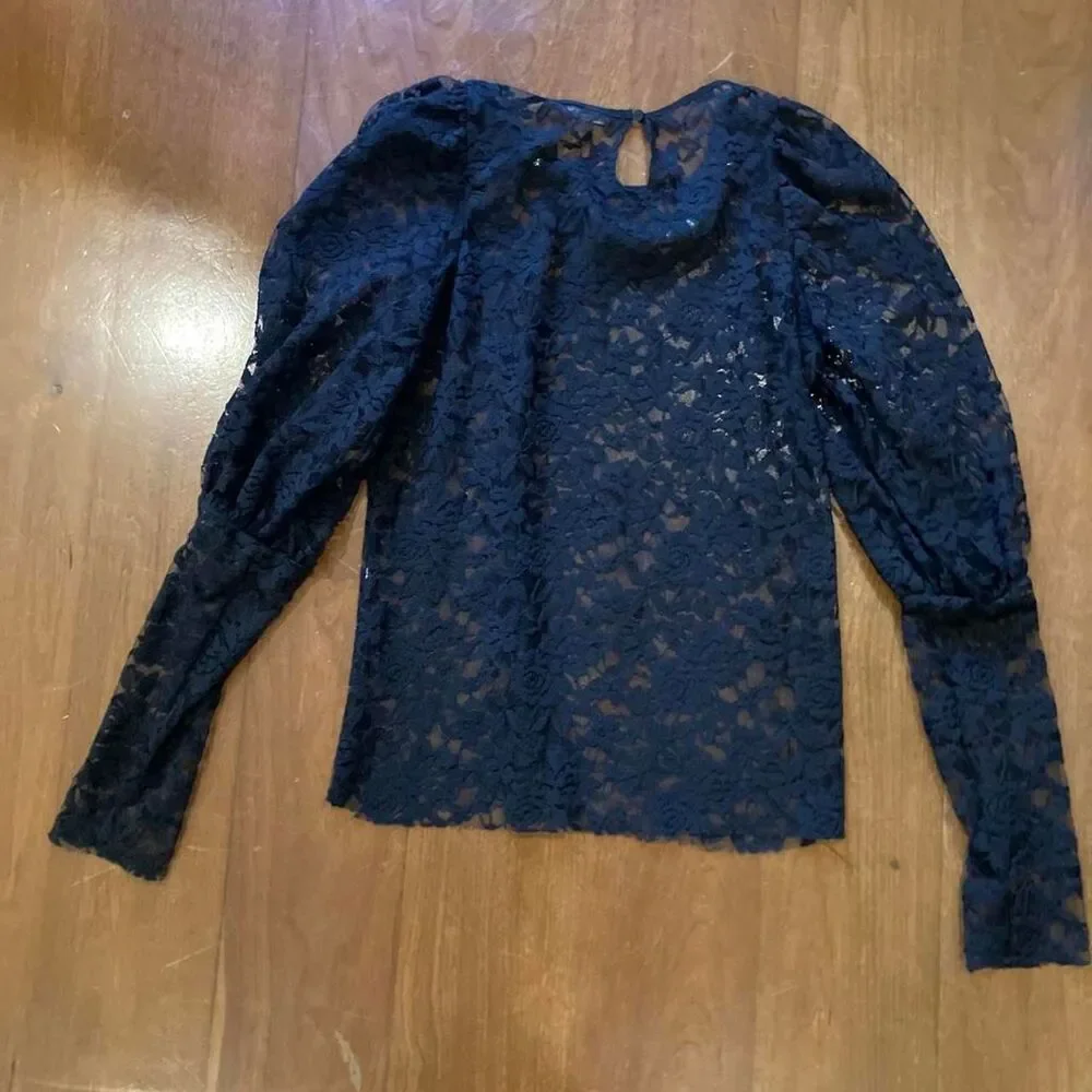 Zara Women's Black and Navy Blouse